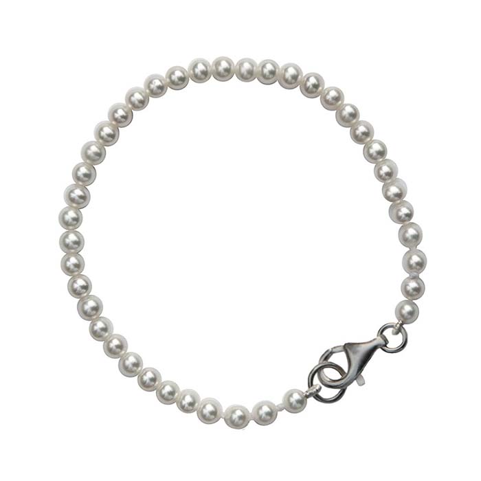 Braccialetto di perle d'acqua dolce naturale con perline asimmetriche in acciaio Braccialetto di perle d'acqua dolce naturale con perline asimmetriche in acciaio