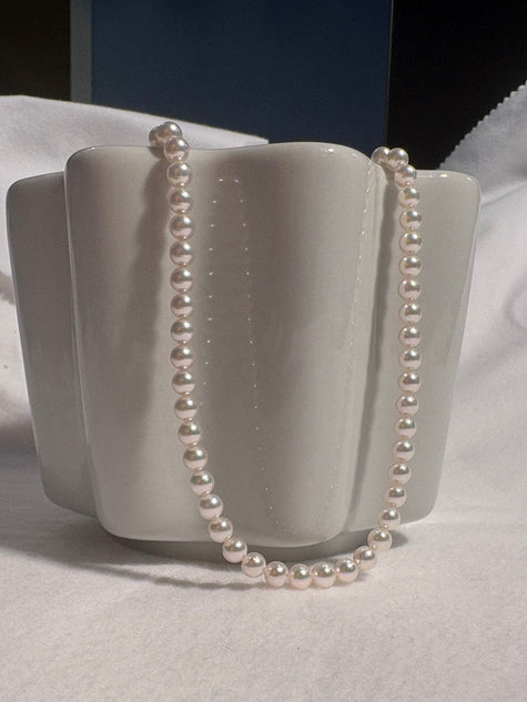 Collana perle akoya 5,5-6 mm e chiusura in argento 925
