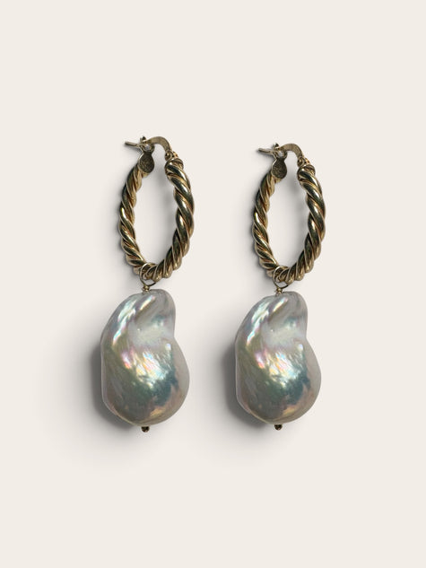 Orecchino con perle barocche di acqua dolce - Otranto