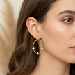 Orecchino con ematite e perle di acqua dolce in argento 925