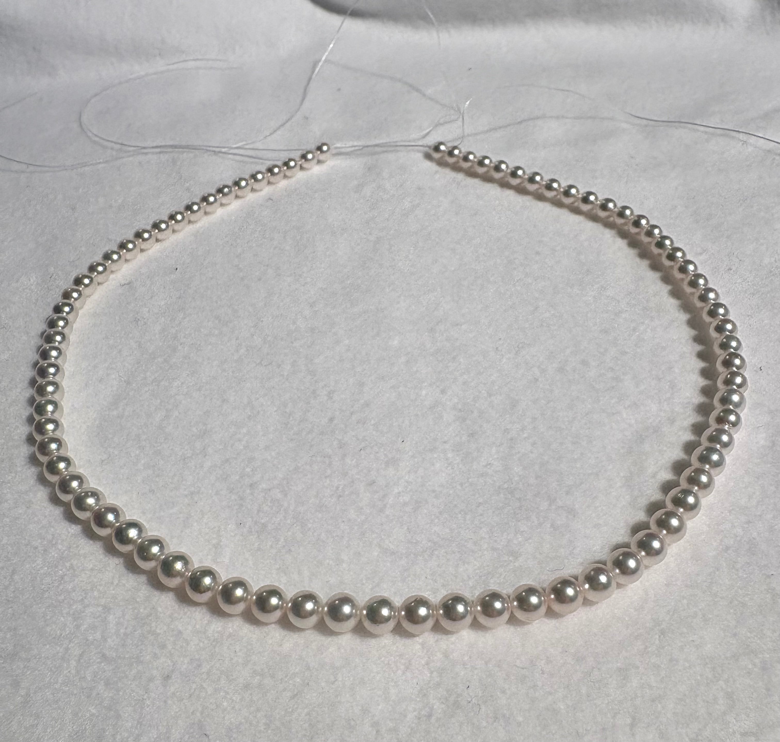 Collana perle akoya 5,5-6 mm e chiusura in argento 925