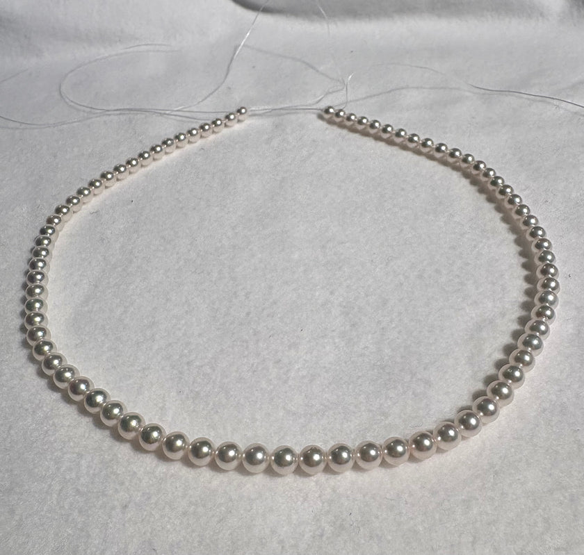 Collana perle akoya 5,5-6 mm e chiusura in argento 925