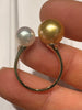 Anello in oro 750 con perle gold e australiana 