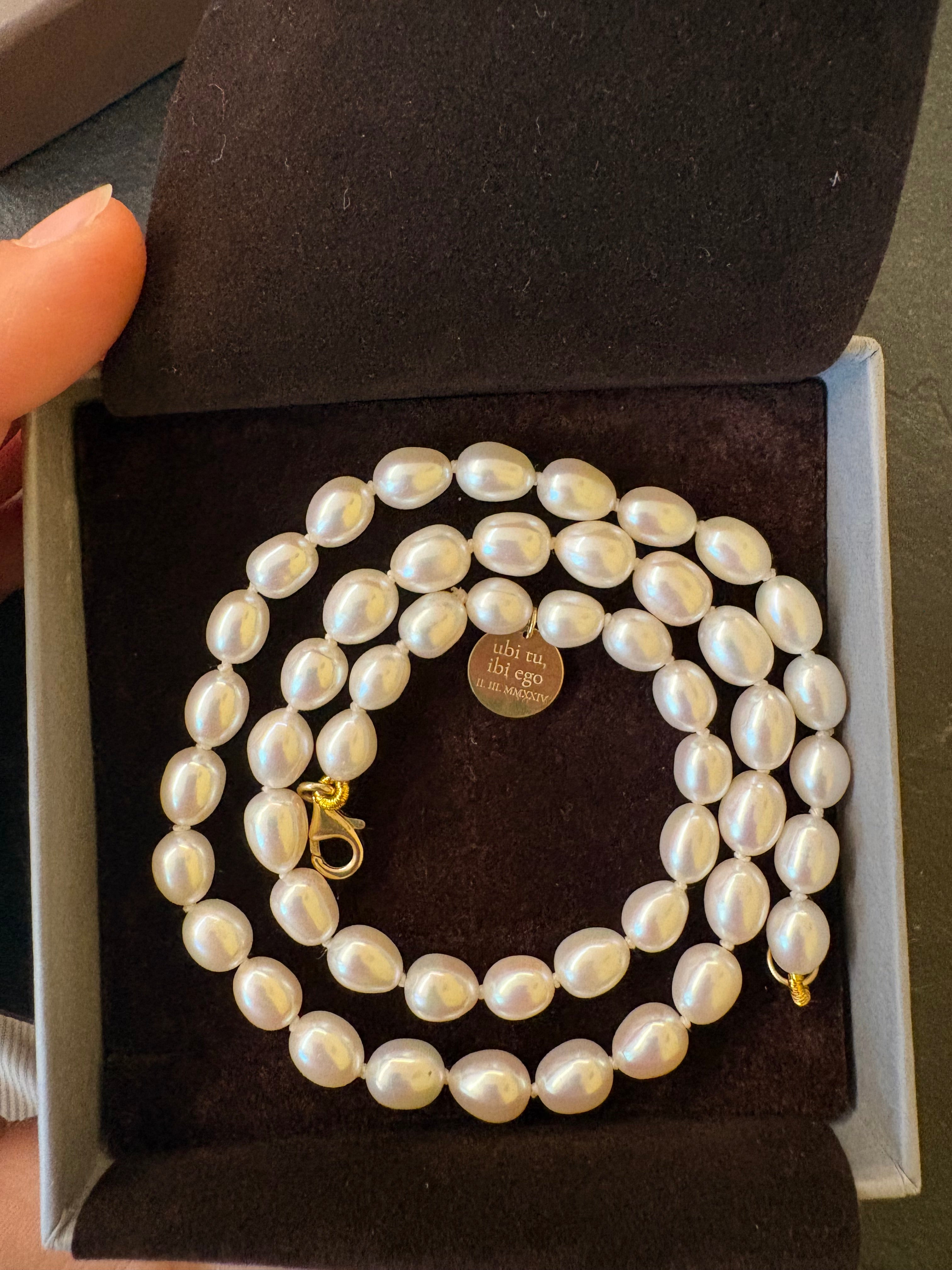 Collana perle di acqua dolce personalizzabile con chiusura in oro o argento.