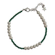 Bracciale con perle di acqua dolce e agata verde