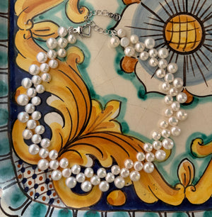 Collana con perle di acqua dolce a trama 