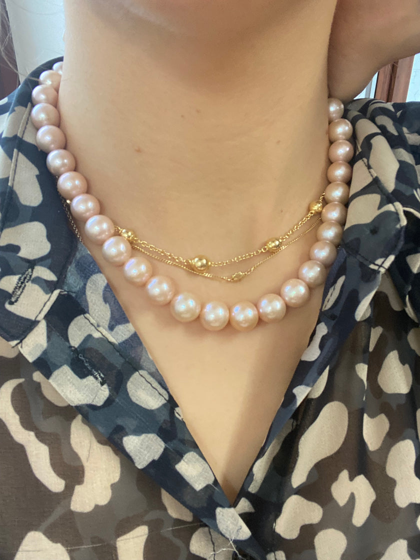 Collana con perle di acqua dolce rosa ming