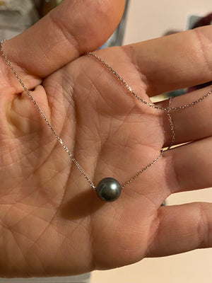 Collana in oro 750 con perla coltivata di tahiti