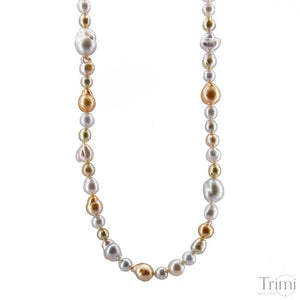 Collana con perle South Sea bianche e gold