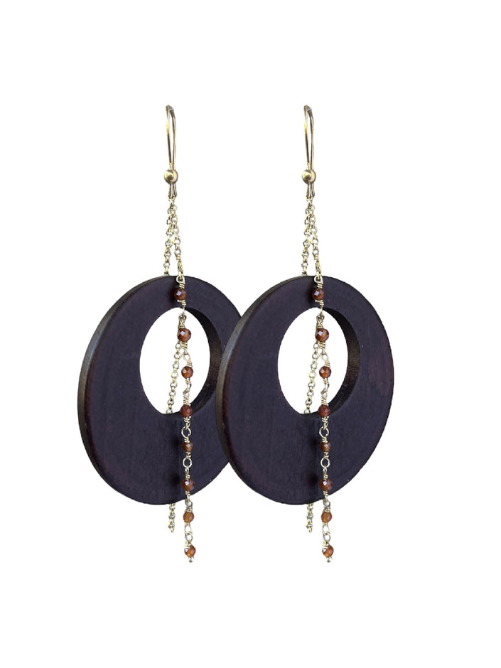 Earrings with freshwater pearls and spinel - Del Trio