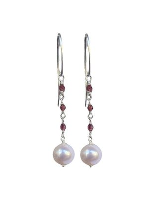 Earrings with freshwater pearls and spinel - Del Trio