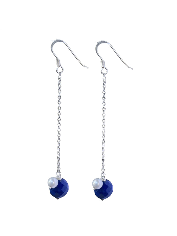 Earrings with freshwater pearls and spinel - Del Trio