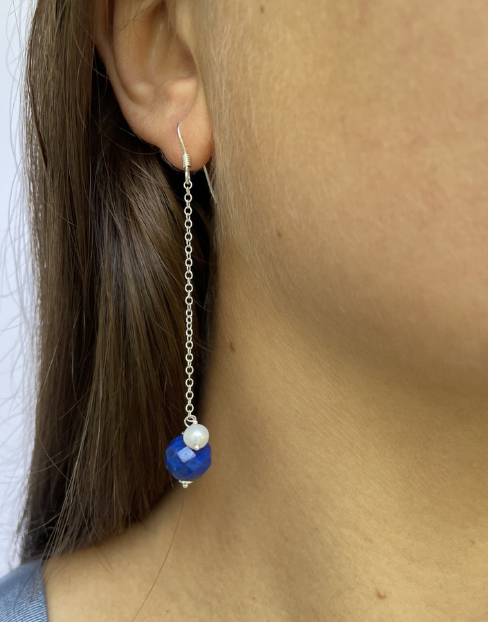 Earrings with freshwater pearls and spinel - Del Trio