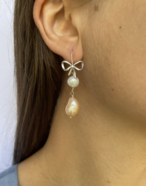 Earrings with freshwater pearls and spinel - Del Trio