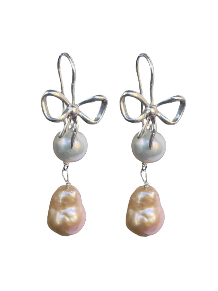 Earrings with freshwater pearls and spinel - Del Trio