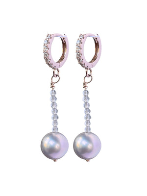 Earrings with freshwater pearls and spinel - Del Trio