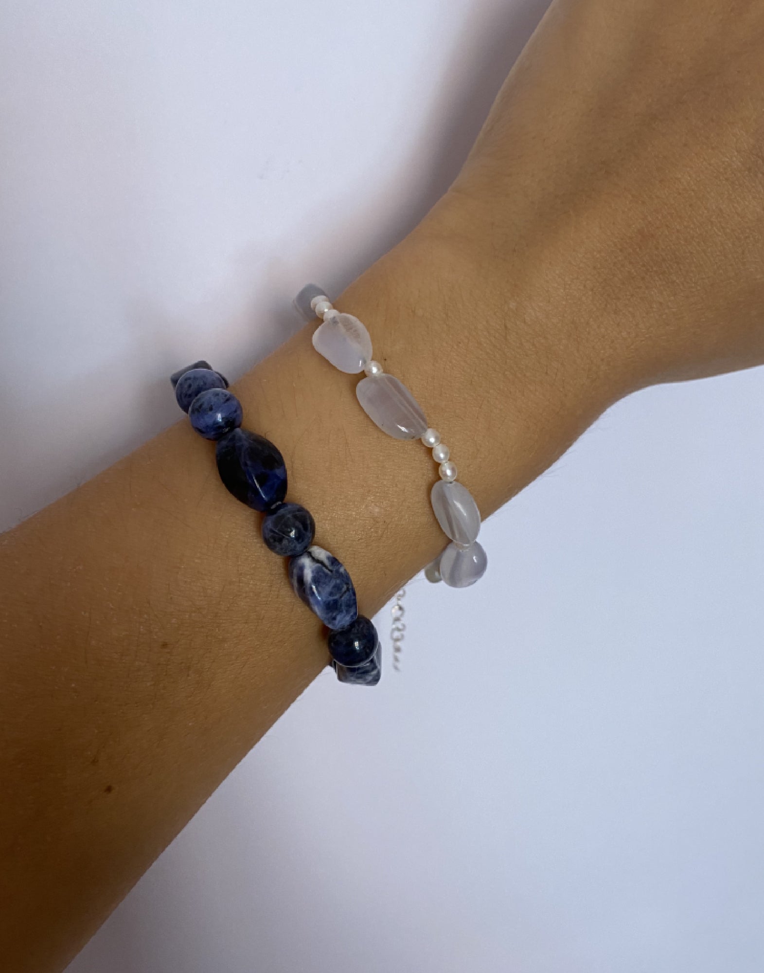 Bracelet avec perles d'eau douce et agate verte