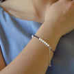 Armband mit Süßwasserperlen und blauem Achat