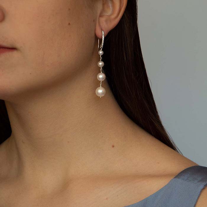 Boucle d'oreille avec perles d'eau douce - Sanremo