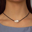 Collier avec perle d'eau douce baroque et cornaline - Vanessa