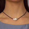 Collier avec perle d'eau douce baroque et cornaline - Vanessa